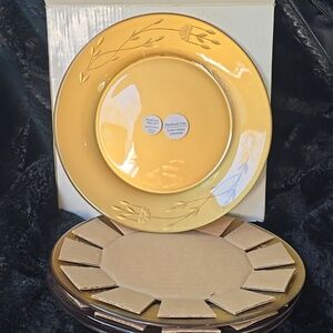 4pc Crystal 8" Gold Salad/Dessert Plate